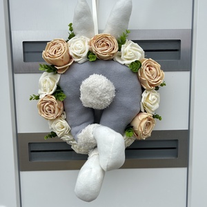 Nyuszipopó kopogtató - otthon & életmód - dekoráció - ajtó- és ablak dekoráció - ajtódísz & kopogtató - Meska.hu