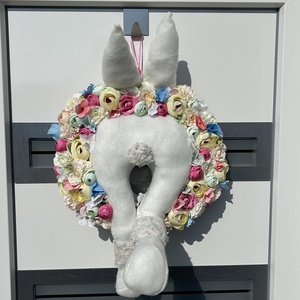 Vidám tavaszi ajtódísz, Otthon & Életmód, Dekoráció, Ajtó- és ablak dekoráció, Ajtódísz & Kopogtató, Varrás, Virágkötés, MESKA