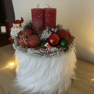 Adventi asztaldísz, Karácsony, Adventi díszek, Adventi koszorú, Virágkötés, MESKA