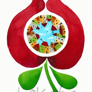 Az életnek virága- A4-as méretű nyomat, Otthon & Lakás, Dekoráció, Kép & Falikép, Művészi nyomat, Festészet, Fotó, grafika, rajz, illusztráció, Meska