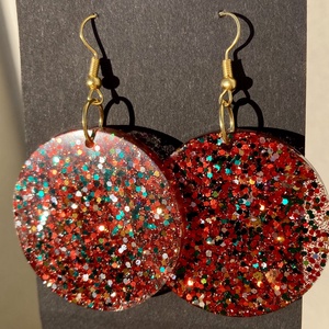 Kerek csillámos műgyanta fülbevaló - 4 méretben!, Ékszer, Fülbevaló, Lógó fülbevaló, Mindenmás, MESKA