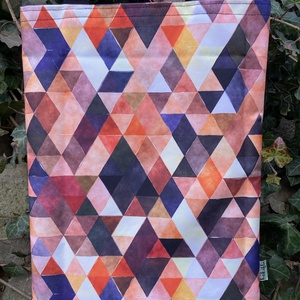 Barna-fekete geometriai mintás bevásárló táska, tote bag - táska & tok - bevásárlás & shopper táska - shopper, textiltáska, szatyor - Meska.hu