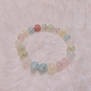 Pasztell hegyikristály és achátok féldrágakő karkötő - Meska.hu