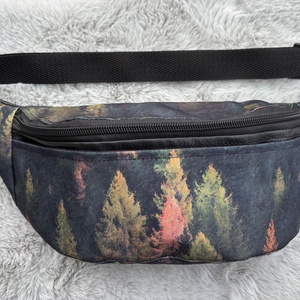 Őszi erdő mintás övtáska textilbőrrel - táska & tok - övtáska - Meska.hu