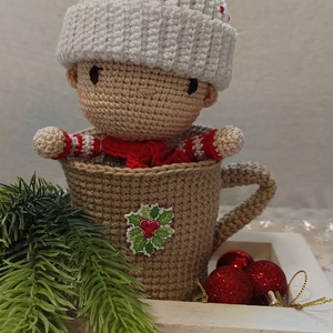 Manó bögrében - karácsony - karácsonyi lakásdekoráció - karácsonyi manók, figurák - Meska.hu