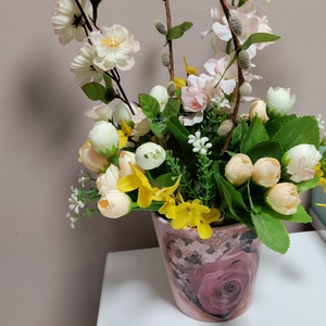 Tavaszi asztal dísz, Otthon & Életmód, Virágdekoráció, Virágdíszek, Asztali virágdísz, Virágkötés, MESKA