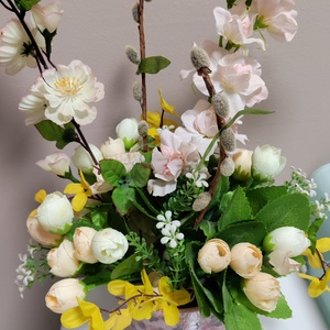 Tavaszi asztal dísz - otthon & életmód - virágdekoráció - virágdíszek - asztali virágdísz - Meska.hu