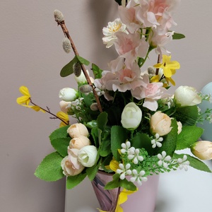 Tavaszi asztal dísz - otthon & életmód - virágdekoráció - virágdíszek - asztali virágdísz - Meska.hu