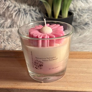 Bazsarózsa suttogása Málna érintéssel pohár gyertya, Kellékek & szerszámok, Dekorációs kellékek, Dekorációs gyertya, Gyertya-, mécseskészítés, MESKA