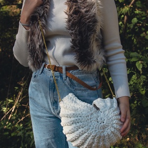 Cleo horgolt válltáska - táska & tok - kézitáska & válltáska - vállon átvethető táska - Meska.hu