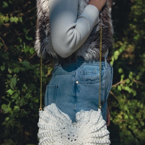 Cleo horgolt válltáska - táska & tok - kézitáska & válltáska - vállon átvethető táska - Meska.hu