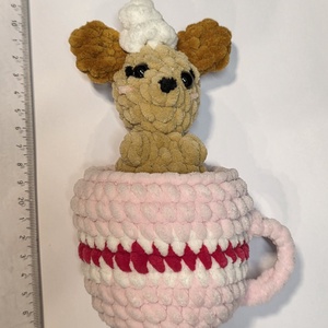 Horgolt puppuccino - játék & sport - plüssállat & játékfigura - kutya - Meska.hu