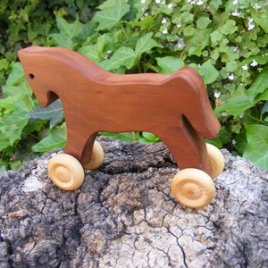 Játék fapaci, fa ló, gurulós fajáték -  - Meska.hu