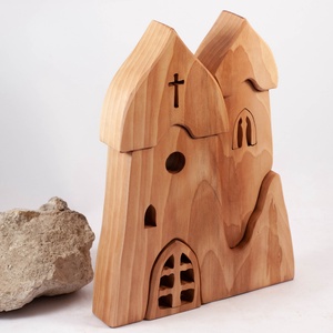  Fa templom, nagy méretű fa építő, kirakó - játék & sport - építőjáték - Meska.hu