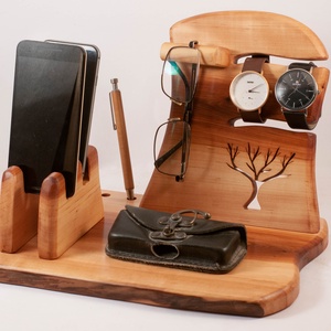 2 Mobil-, szemüveg-, óra-, toll tartó, asztali rendező, Otthon & Életmód, Tárolás & Rendszerezés, Íróasztali tároló, Famegmunkálás, MESKA