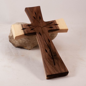 Mintás fakereszt, fali kereszt , Otthon & Életmód, Vallás, Kereszt, Famegmunkálás, MESKA