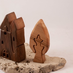  Fa templom+ fa házikó, építő, kirakó - játék & sport - építőjáték - Meska.hu