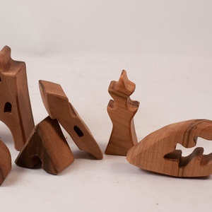  Fa templom+ fa házikó, építő, kirakó - játék & sport - építőjáték - Meska.hu