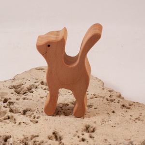 Fa cica, macska, Játék & Sport, Húzó & Tolójátékok, Famegmunkálás, MESKA