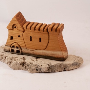  Fa várkastély, fa építő, kirakó, Játék & Sport, Építőjáték, Famegmunkálás, MESKA