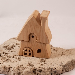  Fa házikó, fa építő, kirakó, Játék & Sport, Építőjáték, Famegmunkálás, MESKA