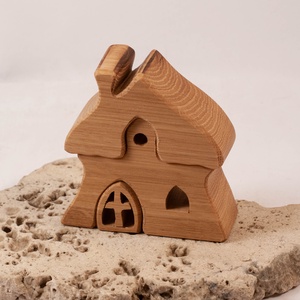  Fa házikó, fa építő, kirakó, Játék & Sport, Építőjáték, Famegmunkálás, MESKA