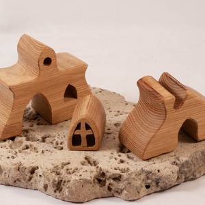  Fa házikó, fa építő, kirakó - játék & sport - építőjáték - Meska.hu