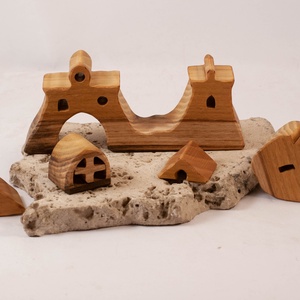  Fa várkastély, fa építő, kirakó - játék & sport - építőjáték - Meska.hu