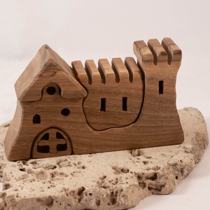  Fa várkastély, fa építő, kirakó - Meska.hu