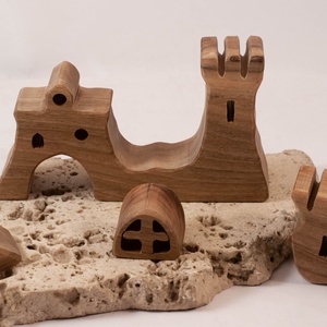  Fa várkastély, fa építő, kirakó - játék & sport - építőjáték - Meska.hu