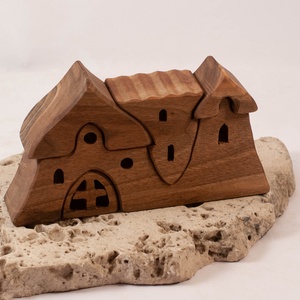  Fa várkastély, fa építő, kirakó - játék & sport - építőjáték - Meska.hu