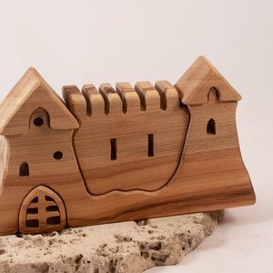  Fa várkastély, fa építő, kirakó - Meska.hu