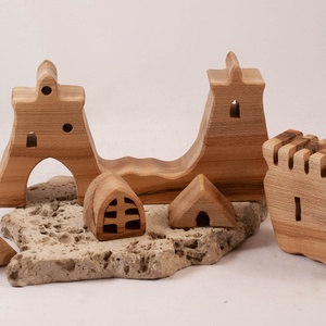  Fa várkastély, fa építő, kirakó - játék & sport - építőjáték - Meska.hu