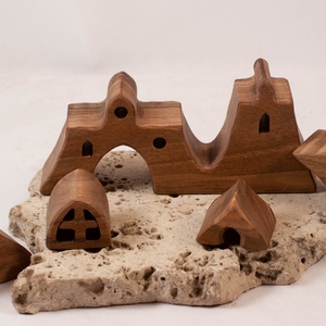 Fa várkastély, fa építő, kirakó - játék & sport - építőjáték - Meska.hu