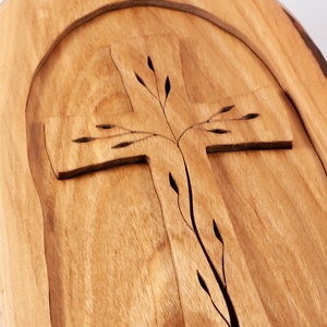 Mintás kereszt, fakereszt falidísz - otthon & életmód - vallás - kereszt - Meska.hu