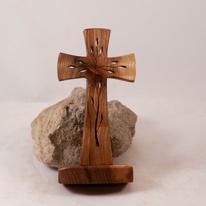 Mintás fakereszt talpas, asztali kereszt - otthon & életmód - vallás - kereszt - Meska.hu
