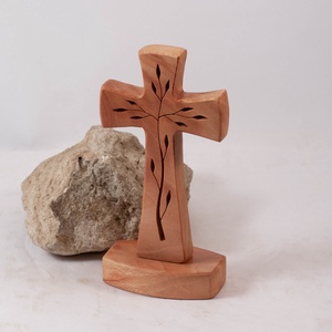 Mintás fakereszt talpas, asztali kereszt, Otthon & Életmód, Vallás, Kereszt, Famegmunkálás, MESKA
