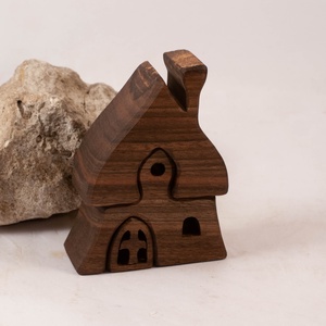  Fa házikó, fa építő, kirakó, Játék & Sport, Építőjáték, Famegmunkálás, MESKA