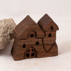  Fa várkastély, fa építő, kirakó, Játék & Sport, Építőjáték, Famegmunkálás, MESKA