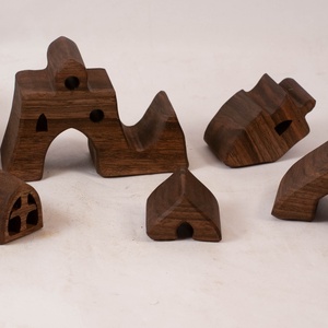  Fa várkastély, fa építő, kirakó - játék & sport - építőjáték - Meska.hu