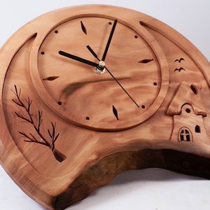 Fa falióra, tájképes faóra,  - otthon & életmód - dekoráció - fali és függő dekoráció - falióra & óra - Meska.hu