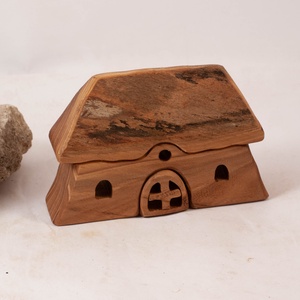  Fa házikó,  fa építő, kirakó, Játék & Sport, Építőjáték, Famegmunkálás, MESKA