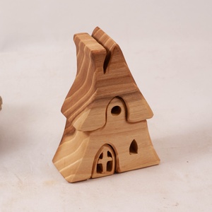  Fa házikó,  fa építő, kirakó, Játék & Sport, Építőjáték, Famegmunkálás, MESKA