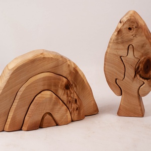  Fa barlang+ fa,  fa építő, kirakó, Játék & Sport, Építőjáték, Famegmunkálás, MESKA