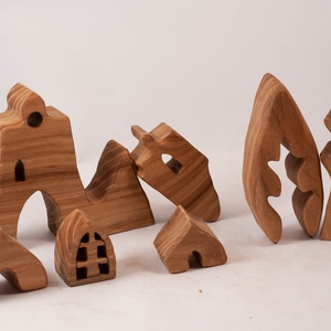  Fa várkastély, templom+ fa,  fa építő, kirakó - játék & sport - építőjáték - Meska.hu