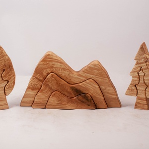  Fa tájképes kirakó, fa építő, kirakó, Játék & Sport, Építőjáték, Famegmunkálás, MESKA