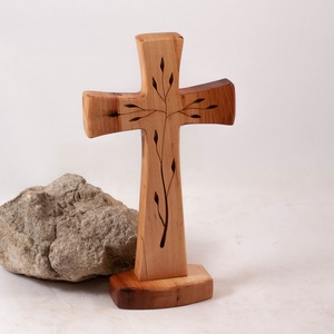 Talpas, mintás fakereszt, asztali kereszt , Otthon & Életmód, Vallás, Kereszt, Famegmunkálás, MESKA