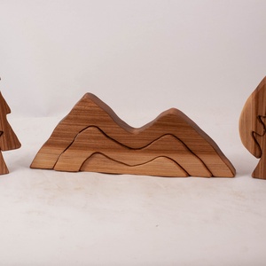  Fa tájképes kirakó, fa építő, kirakó, Játék & Sport, Építőjáték, Famegmunkálás, MESKA