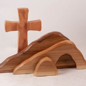 Húsvéti dekoráció kereszttel, fa kereszt - Meska.hu