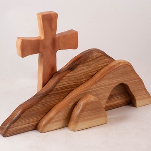 Húsvéti dekoráció kereszttel, fa kereszt - ünnepi díszek, dekorációk - húsvéti díszek és dekorációk - húsvéti asztaldíszek - Meska.hu